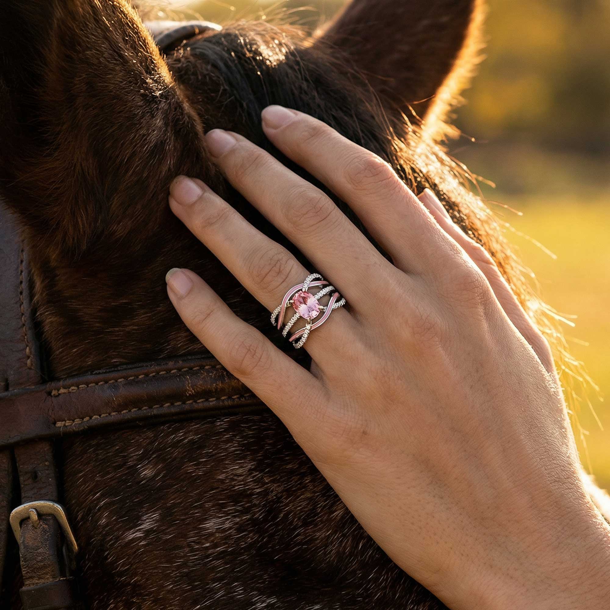 Silver Rapids Ring - Rose Quartz
