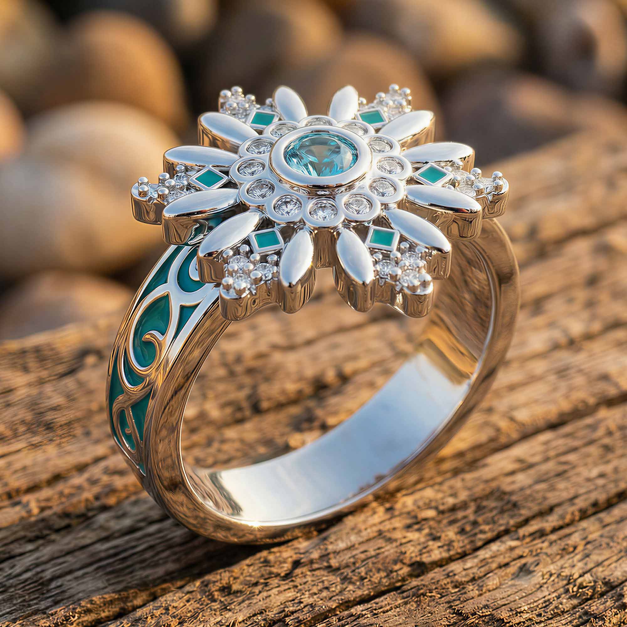 Snowbound Mystery Ring - Aquamarine