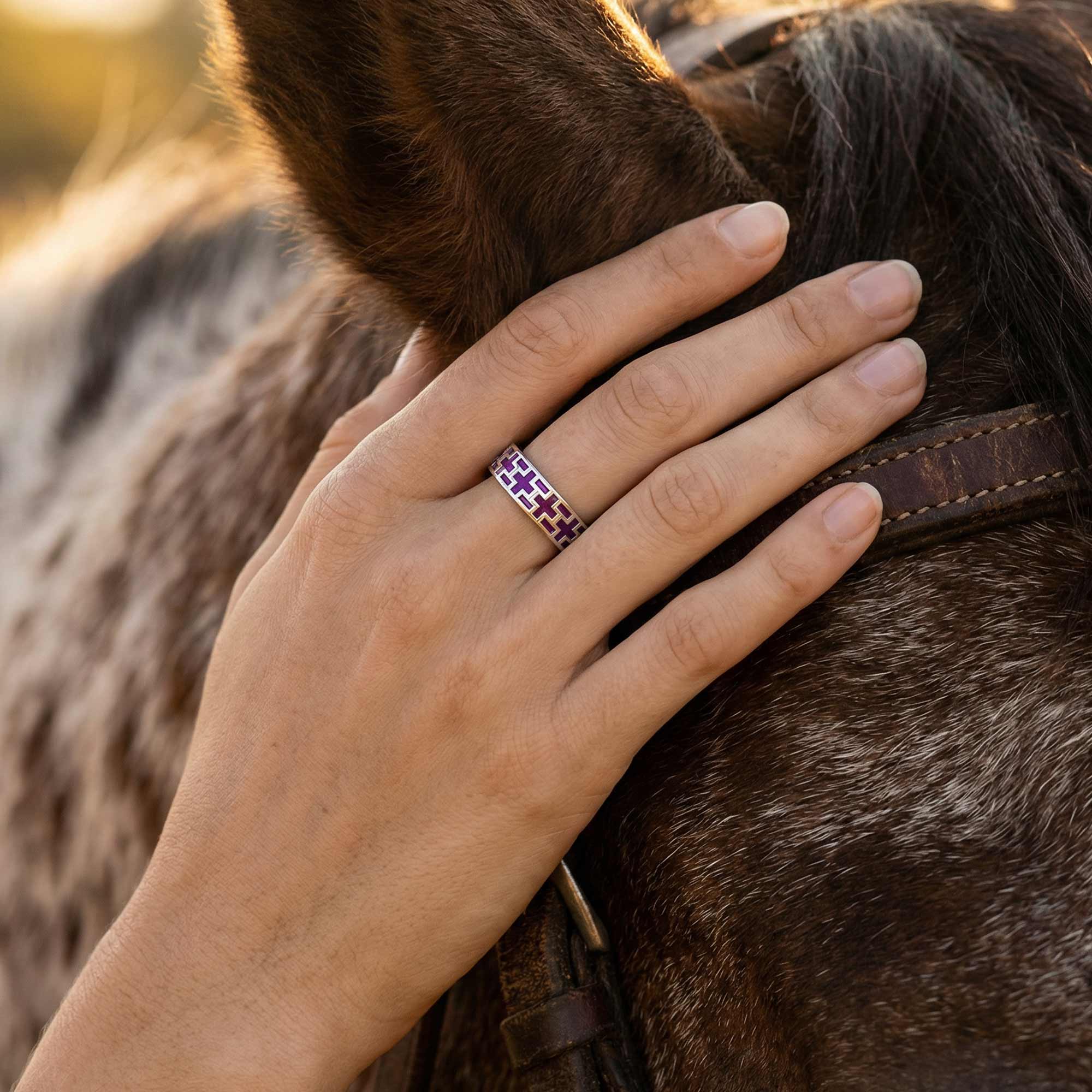 Stacked Edge Ring - Purple