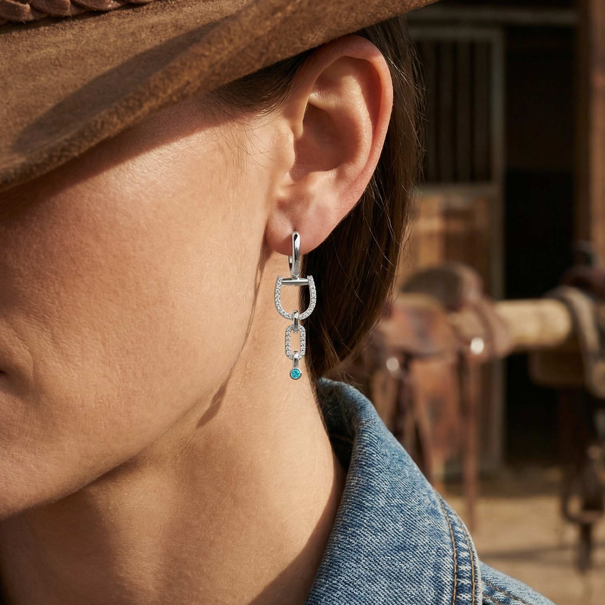 Stellar Pendulum Earrings - Aquamarine