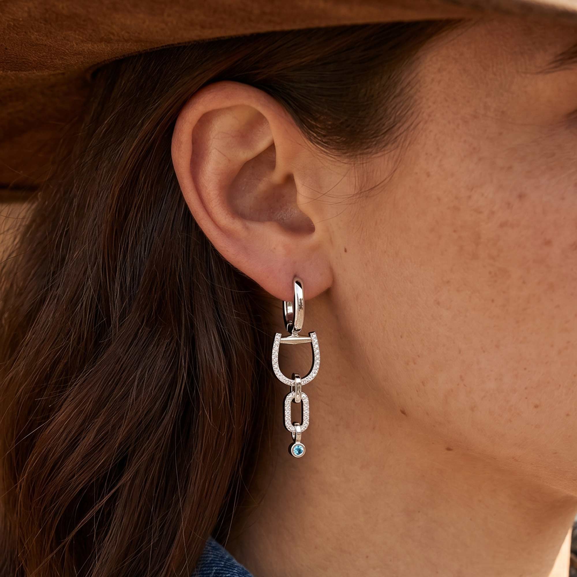 Stellar Pendulum Earrings - Aquamarine