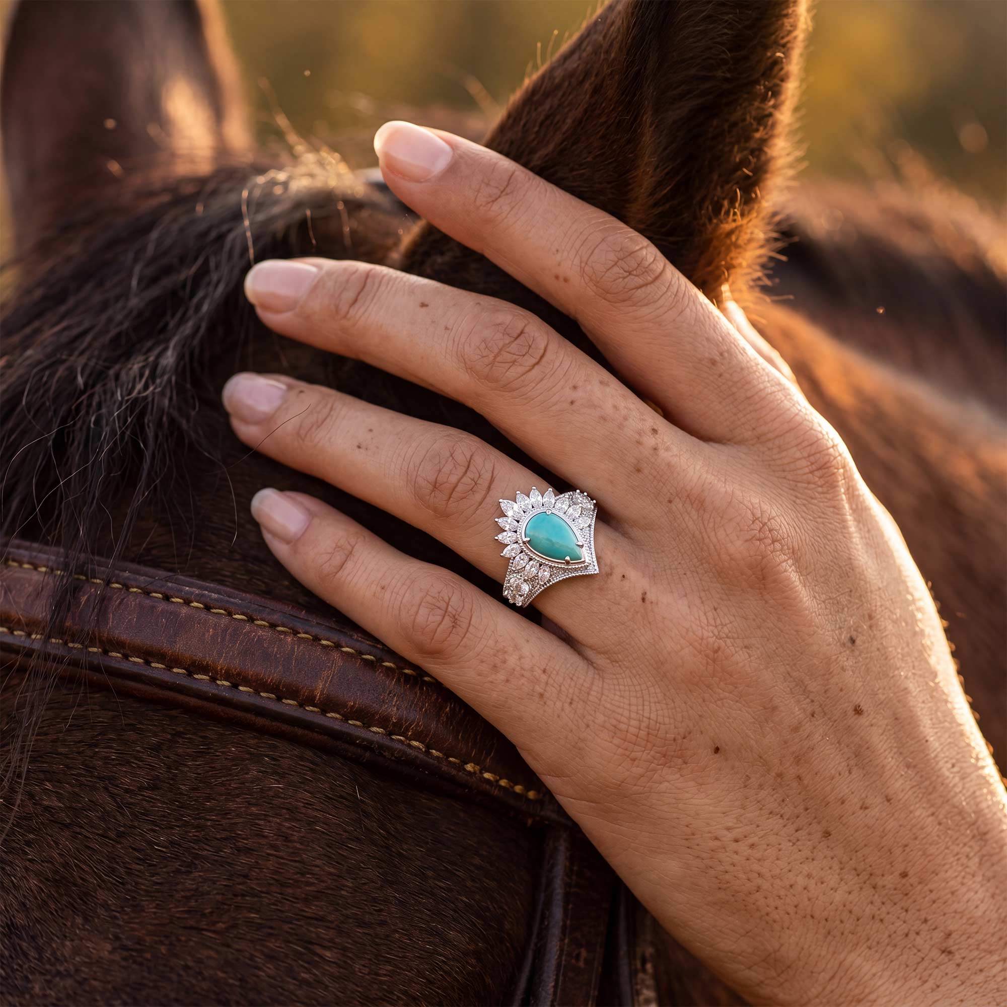 Sunrise Dew Ring - Turquoise