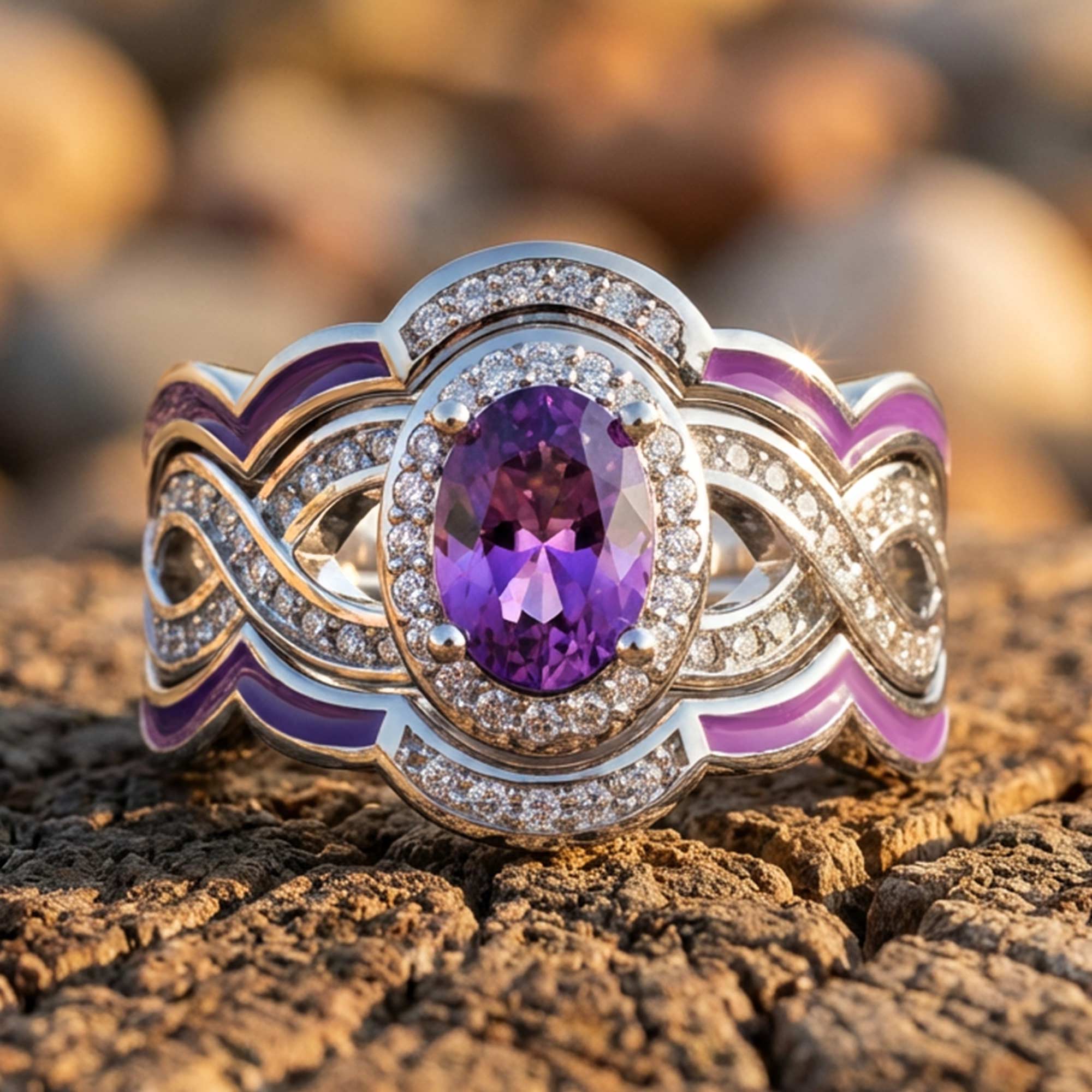 Sunset Canyons Ring - Amethyst