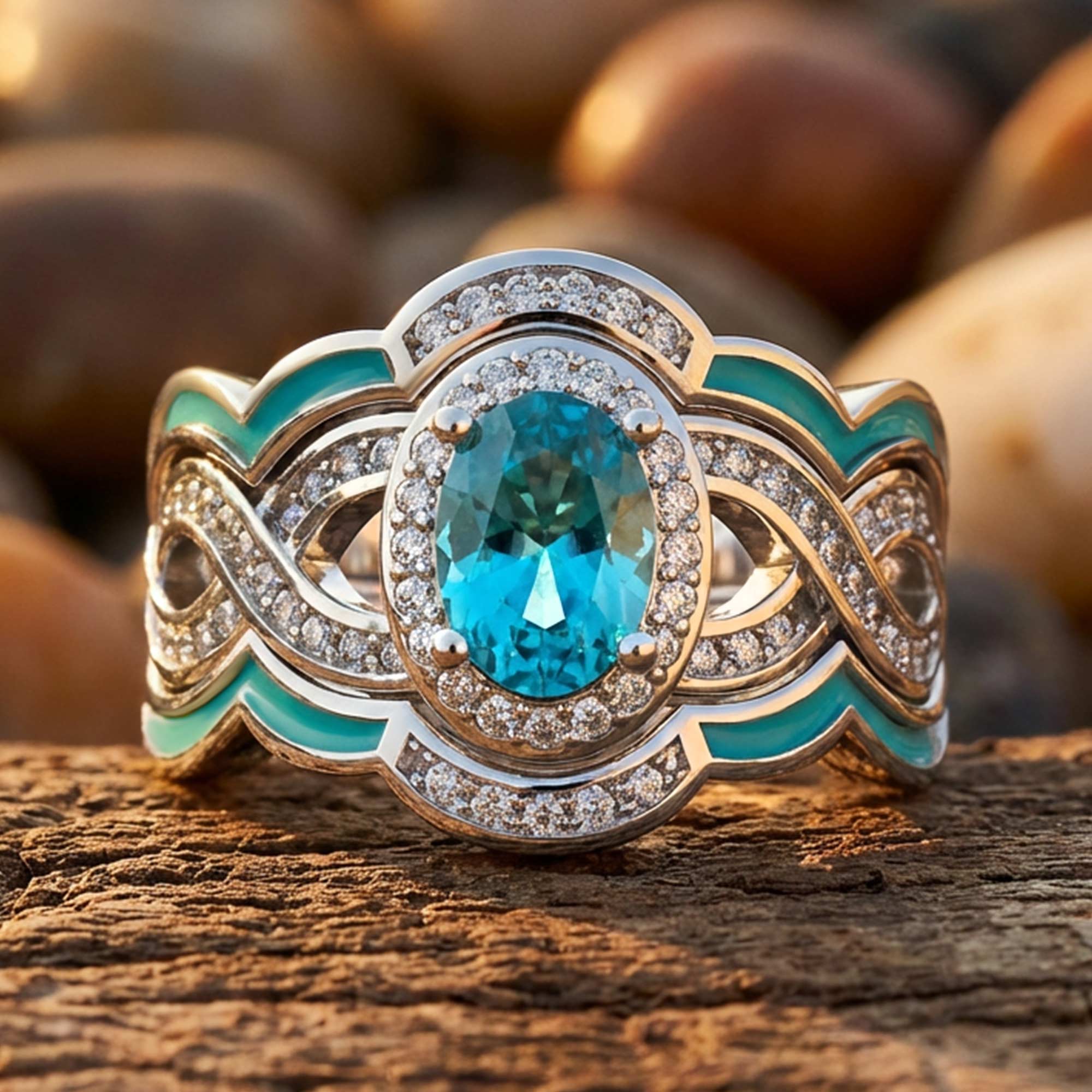 Sunset Canyons Ring - Aquamarine