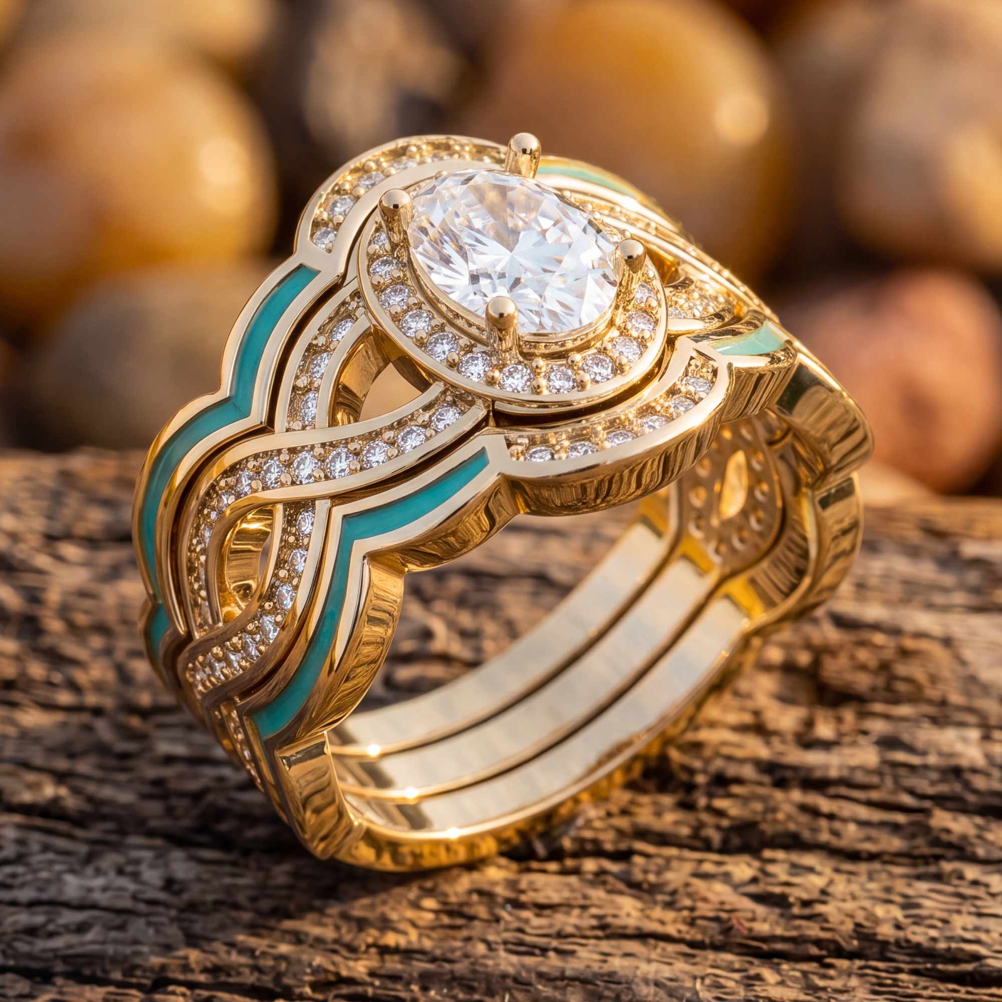 Sunset Canyons Ring - Moissanite & Gold