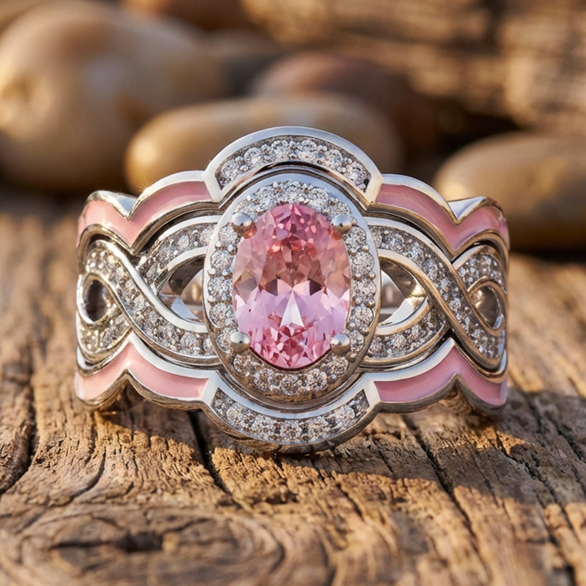 Sunset Canyons Ring - Rose Quartz