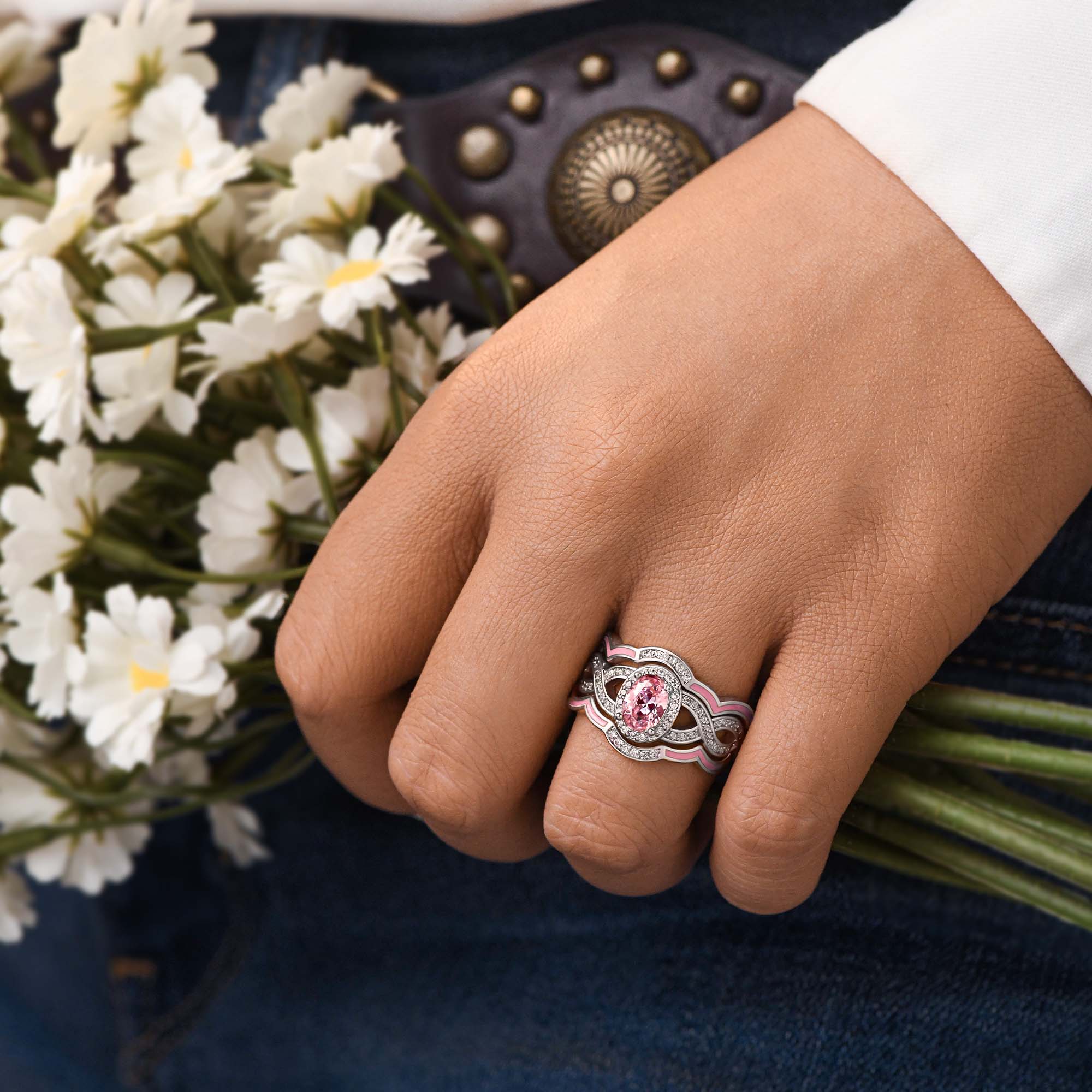 Sunset Canyons Ring - Rose Quartz