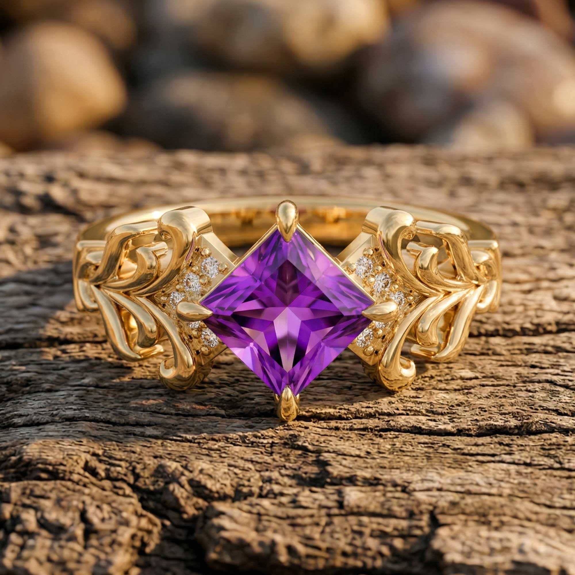 Sunspire Glow Ring - Amethyst
