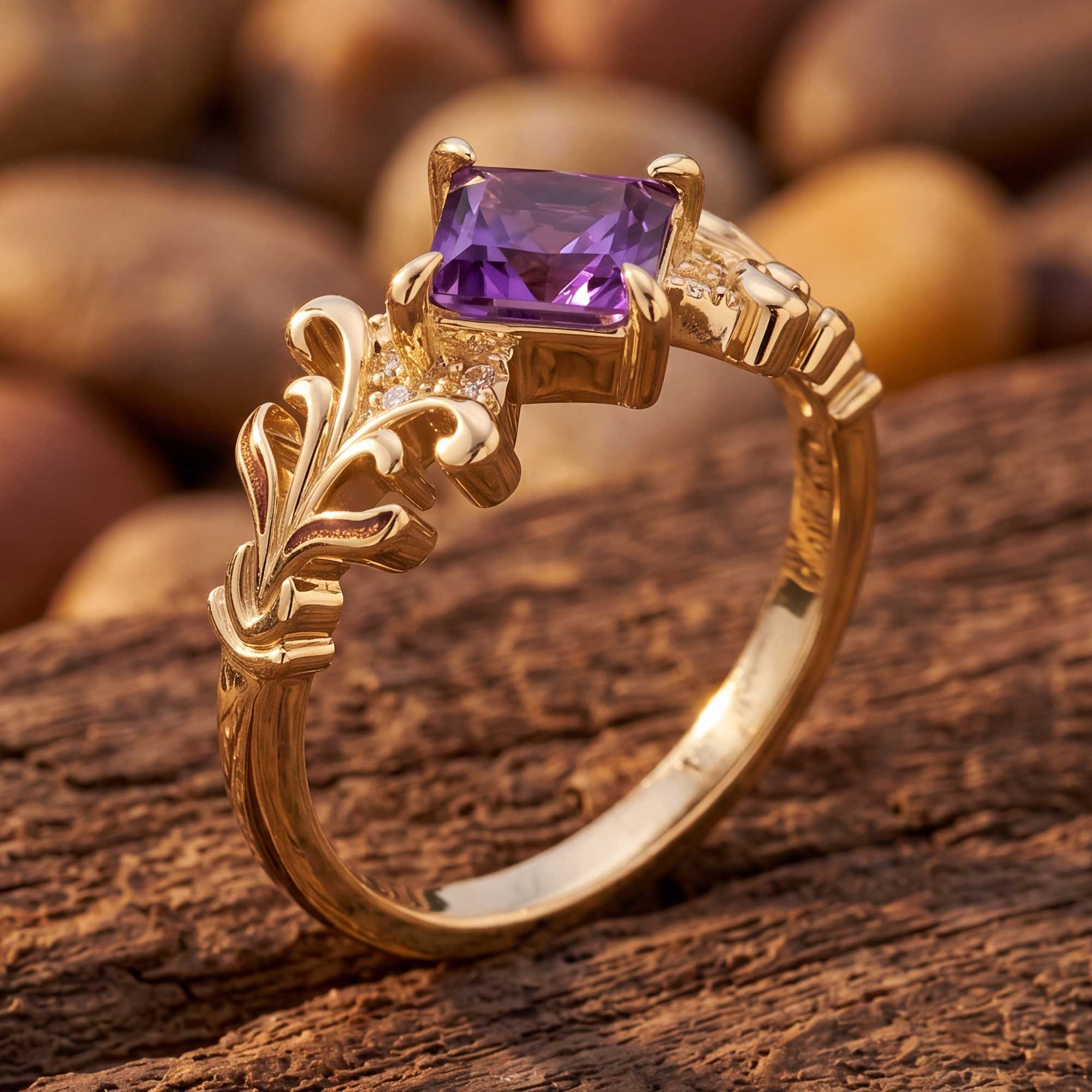 Sunspire Glow Ring - Amethyst