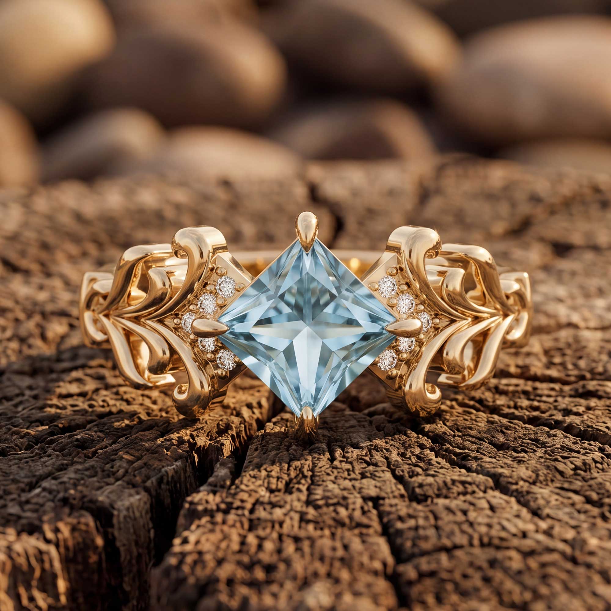 Sunspire Glow Ring - Aquamarine