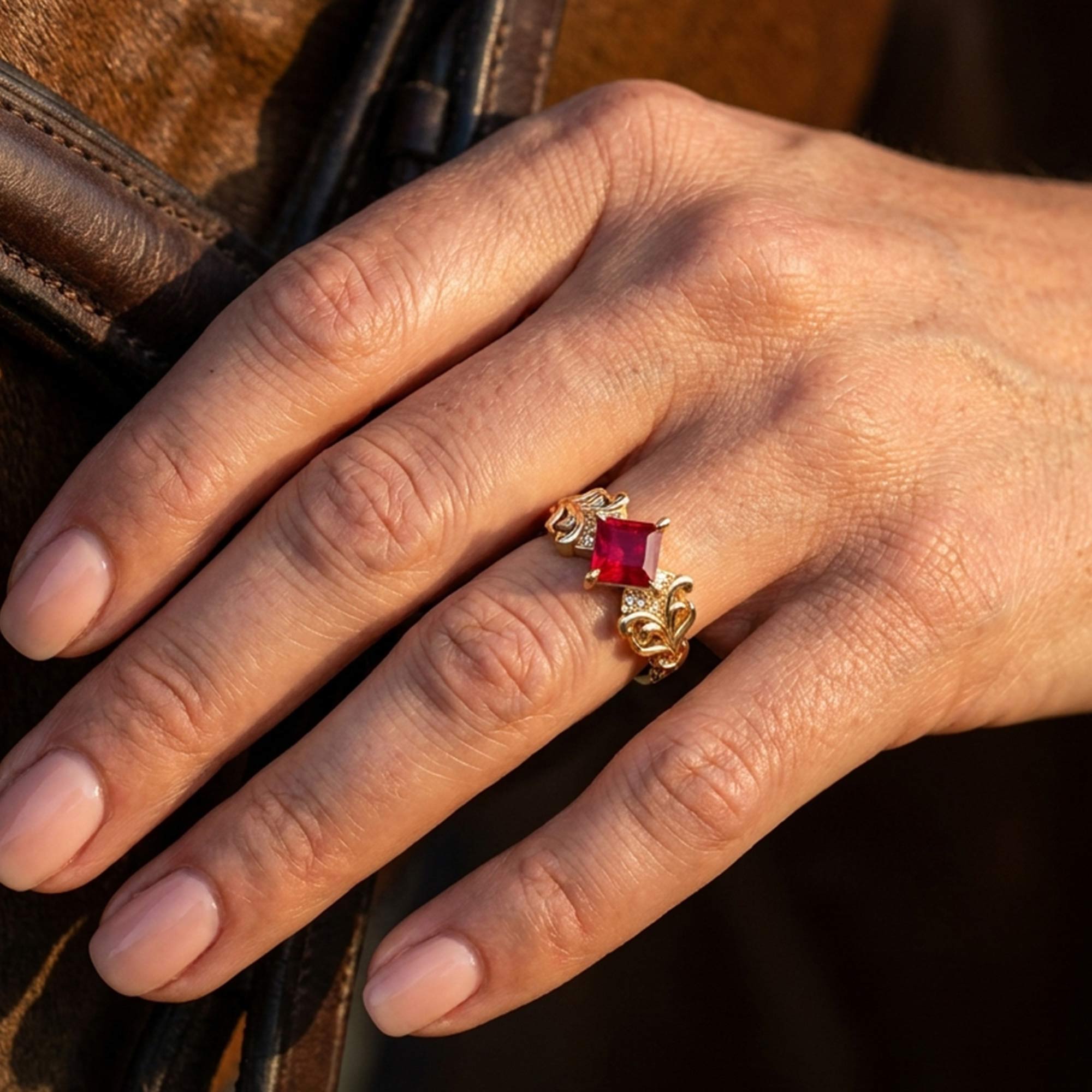 Sunspire Glow Ring - Ruby