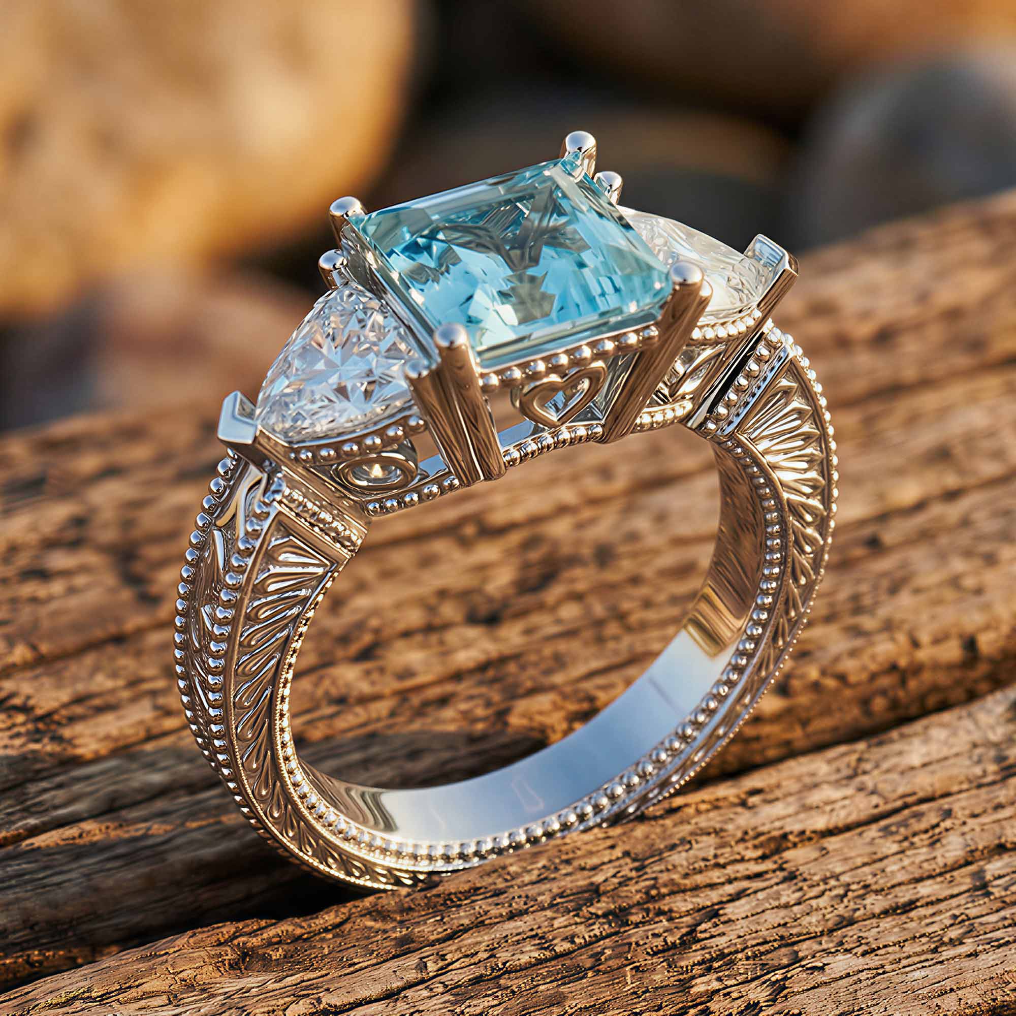 Tidal Embrace Ring - Aquamarine