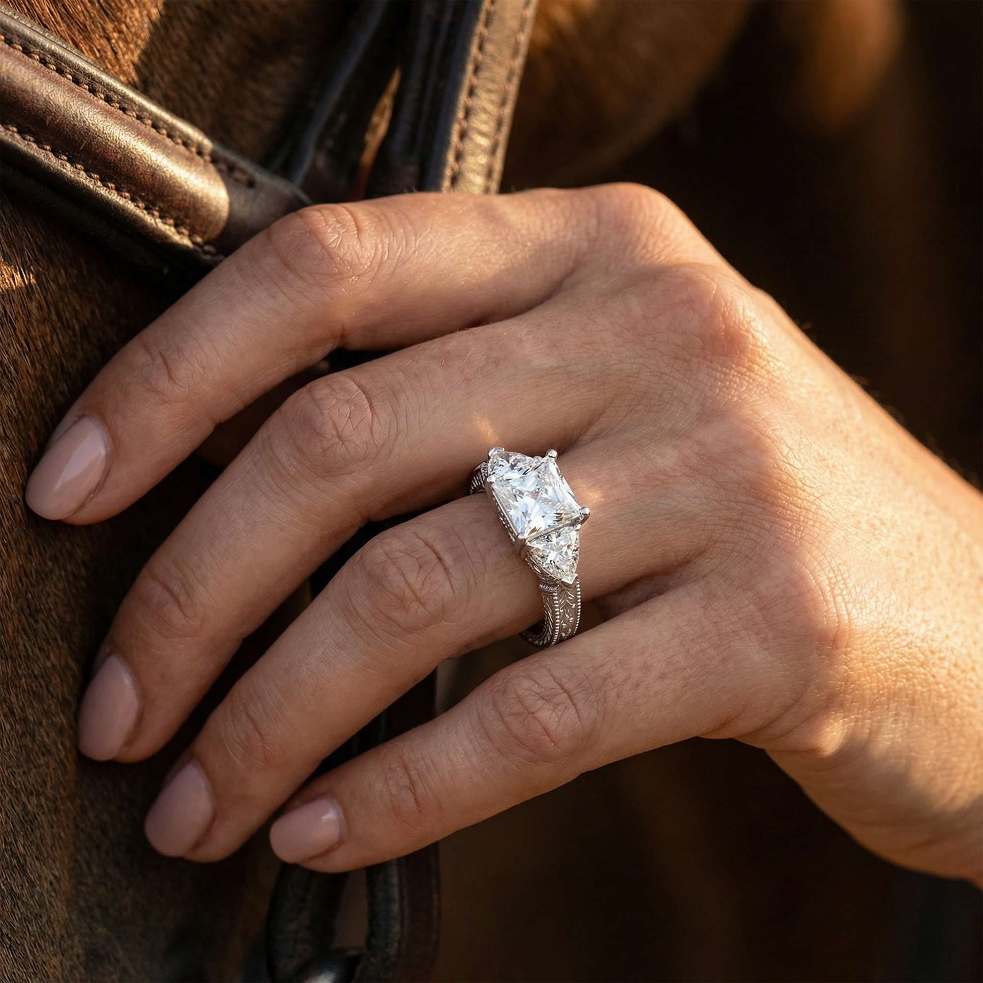 Tidal Embrace Ring - Moissanite