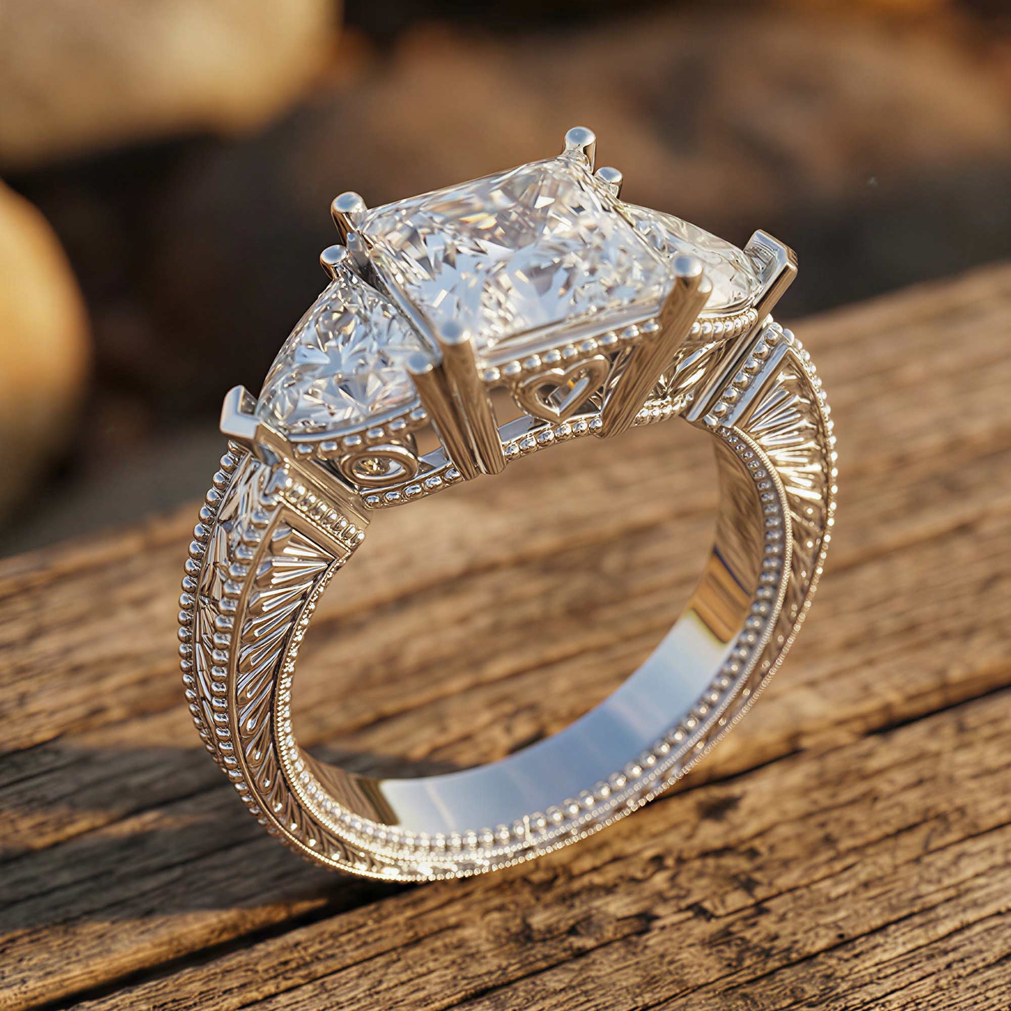Tidal Embrace Ring - Moissanite