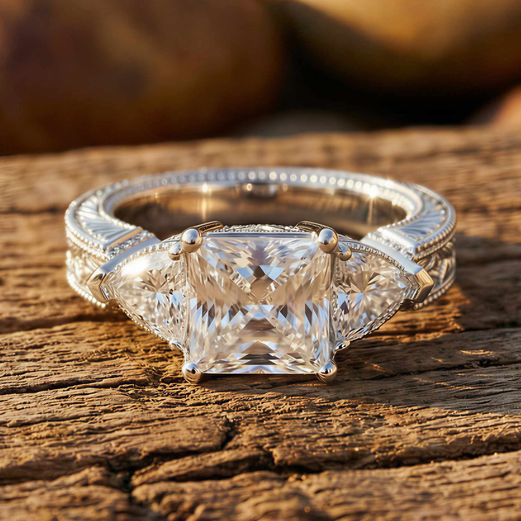 Tidal Embrace Ring - Moissanite