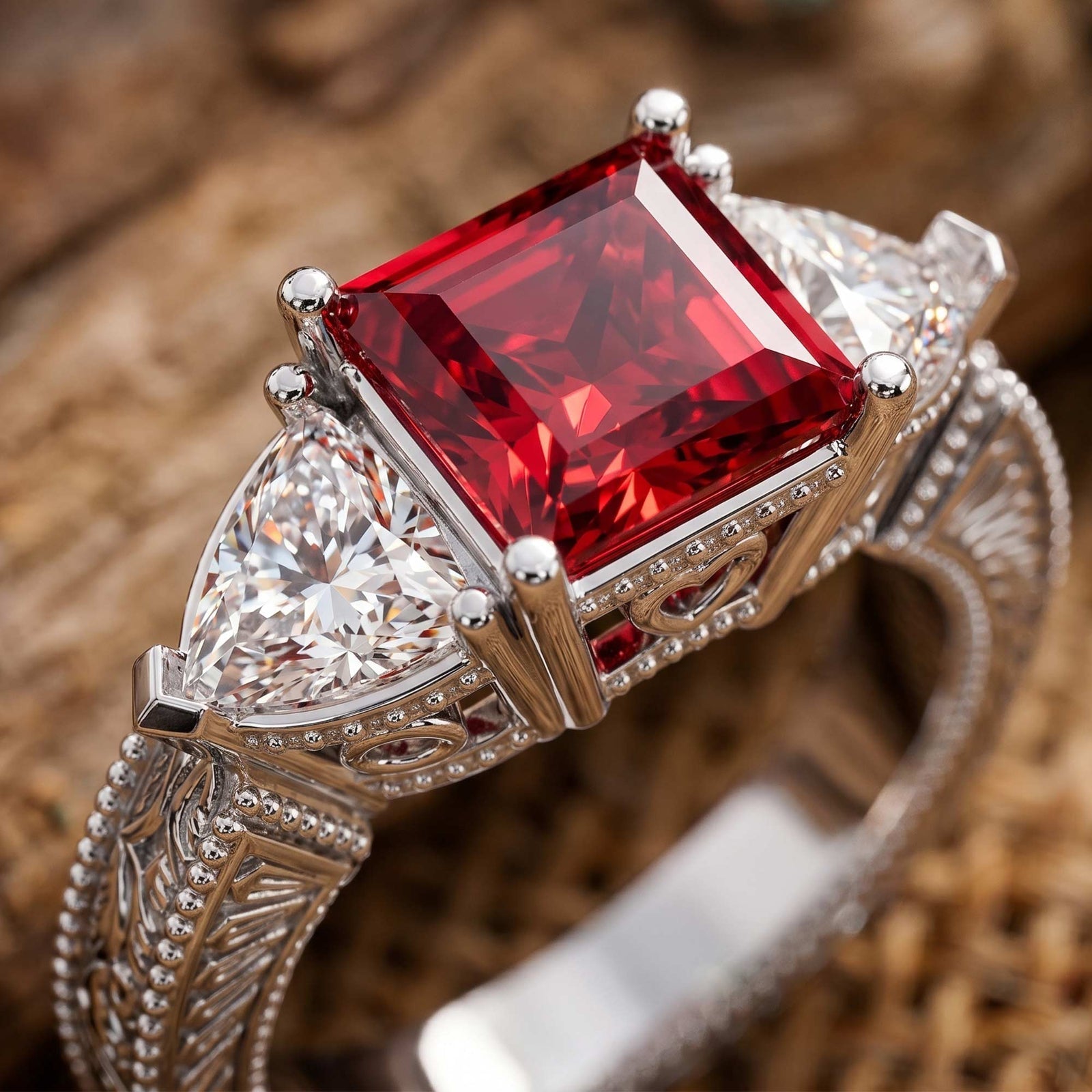 Tidal Embrace Ring - Ruby