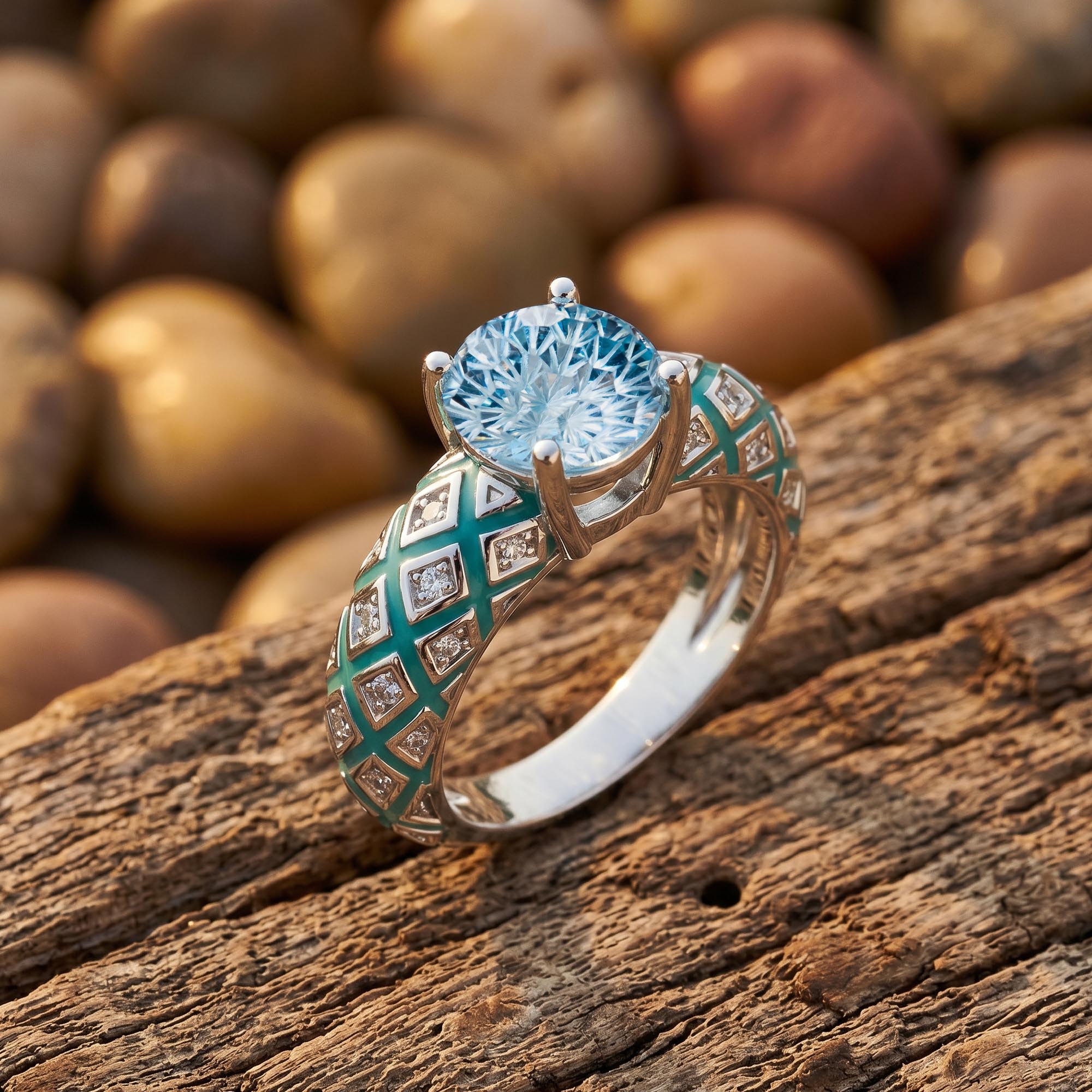 Velour Luma Ring - Aquamarine