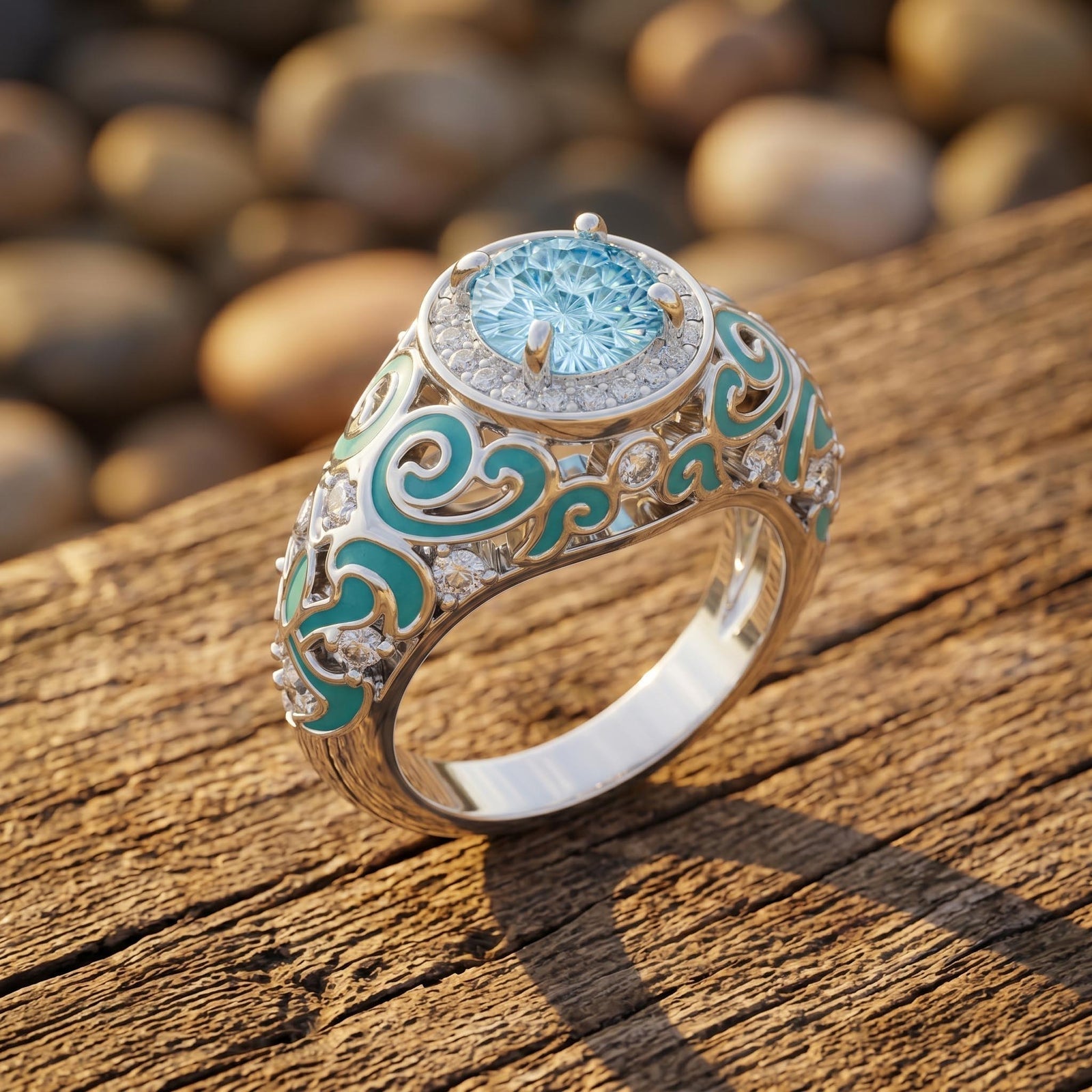 Virel Crest Ring - Aquamarine
