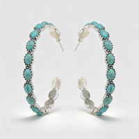 Turquoise Crown Hoops